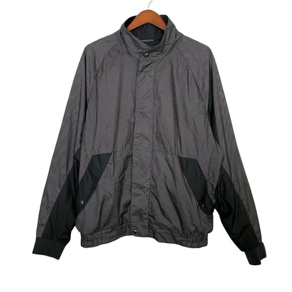 FootJoy DryJoys Vintage Full Zip Lined Weather Golf Jacket Houndstooth Men's XL - Picture 1 of 12